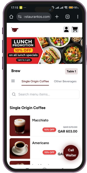 Visual banners mobile view
